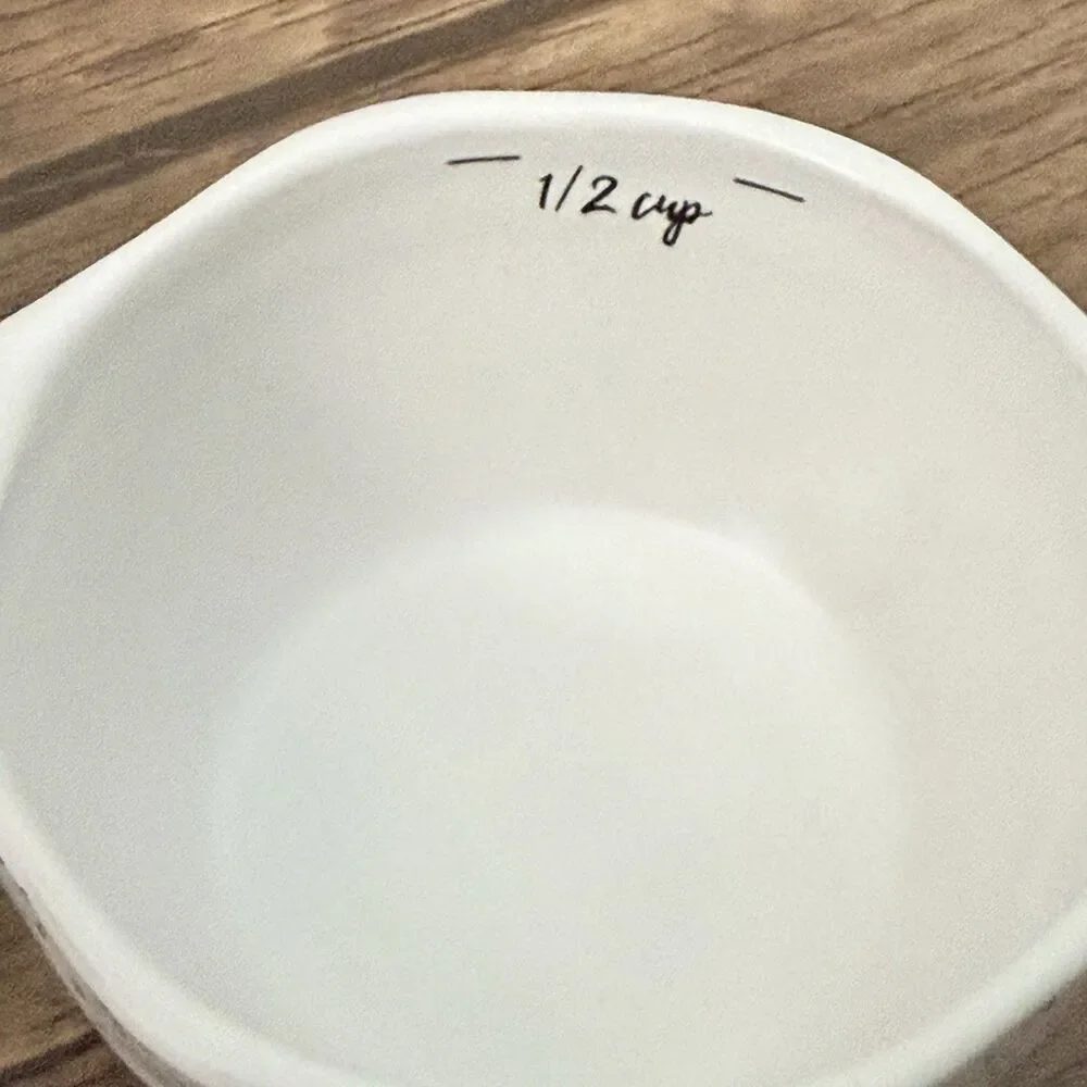 Set Of 2 Ceramic Nesting Mixing Bowls With Pour Spouts | 1 Cup & 1/2 Cup|